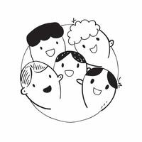 Family Circle with Belonging Text concept as An isolated of a circle formed by diverse family members with the word Belonging in a soft inviting font This design emphasizes pure vector
