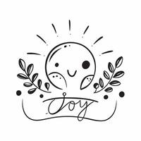 Family Diversity Sun Frame with Joy Text concept as A vibrant border frame with sun motifs and the word Joy at the top representing family diversity The design leaves ample copy s pure vector