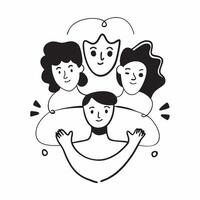 Family Diversity with Harmony Text concept as Isolated of diverse family members in harmony accompanied by the word Harmony in an elegant font This design symbolizes the ba pure vector
