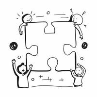 Family Diversity Puzzle Frame with Connection Text concept as A creative border frame with puzzle pieces on each corner representing diverse family members accompanied by the word pure vector