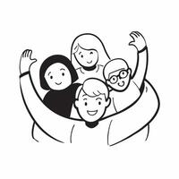 Family Diversity with Belonging Text concept as An isolated of diverse family members with the word Belonging in a soft inviting font This design emphasizes the importance pure vector