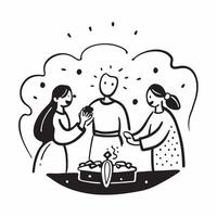 Family enjoying Diwali feast with glossy effects concept as Camera movement Pan across the family members enjoying the feast Scene Glossy warm background with festive decorations pure Set 2 vector