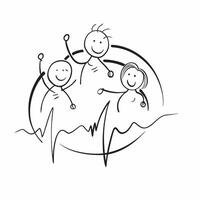 Family Heartbeat with Life Text concept as An isolated of a heartbeat line with diverse family members accompanied by the word Life in a bold energetic font This design rep pure Set 2 vector