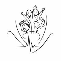 Family Heartbeat with Life Text concept as An isolated of a heartbeat line with diverse family members accompanied by the word Life in a bold energetic font This design rep pure Set 3 vector