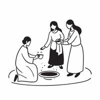 Family performing Lakshmi Pooja for Diwali with glossy effects concept as Camera movement Pan across the family members during the pooja Scene Glossy divine background with festiv pure vector