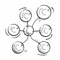 Family Network with Connection Text concept as An isolated of interconnected circles representing a family network accompanied by the word Connection in a sleek modern font pure vector
