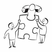 Family Puzzle Pieces with Connection Text concept as A minimalist isolated of puzzle pieces with diverse family members with the word Connection in a sleek modern font This pure Set 2 vector