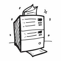 Filing Cabinet and Document Isolated concept as A image featuring a filing cabinet and a document isolated on a white background Great for illustrating organization and eff pure Set 8 vector