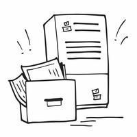 Filing Cabinet and Document Isolated concept as A image featuring a filing cabinet and a document isolated on a white background Great for illustrating organization and eff pure Set 5 vector