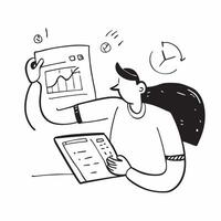 Financial analyst working on reports in a glossy flexible workspace concept as Camera movement Zoom into the analyst screen as they analyze financial data Scene A sophisticated an pure vector