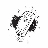Fitness tracker with holographic step count copy space below concept as A top down shot of a fitness tracker displaying a holographic step count floating above the screen The glos pure vector