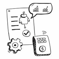 Flat AI Automation with Budget Control Symbol concept as A showing AI automation icons linked with a budget control symbol representing the efficiency of AI in managing fina pure vector