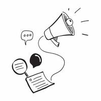 Flat Abstract of a megaphone and speech bubble with the word Communication concept as A design depicting a megaphone and speech bubble with the word Communication pro pure vector
