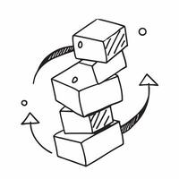 Flat AI Blockchain and Investment concept as An abstract combining blockchain nodes with an investment arrow symbolizing the intersection of blockchain technology and cost e pure vector
