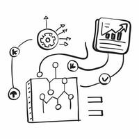 Flat AI Circuit Board with Investment Growth Icon concept as A illustration of an AI circuit board intertwined with an investment growth icon symbolizing the growth potentia pure vector