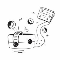 Flat AI Digital Wallet and Coin Flow concept as An abstract featuring a digital wallet with flowing coins symbolizing the smooth transaction flow enabled by AI in financial pure vector