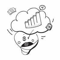 Flat AI Cloud and Financial Data concept as An abstract combining a cloud icon with financial data symbols representing the efficiency of cloud based financial management in pure vector