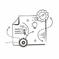 Flat AI Driven Automation Border Frame concept as A clean border frame with gears and digital patterns on the left and right sides leaving the center as copy space The design emph pure vector
