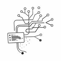 Flat AI Driven Neural Network Frame concept as A minimalistic border frame with neural network patterns on the top and bottom edges leaving the center as copy space The design rep pure vector