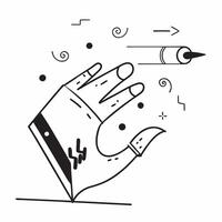 Flat AI Driven Robotic Hand Elements concept as Abstract elements featuring a robotic hand with glowing digital circuits The design is isolated on a white background symbol pure vector