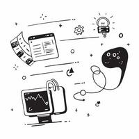 Flat AI Enhanced Workspace Background concept as A glossy background of a modern office space with AI powered devices seamlessly integrated into the workspace The scene highlights pure vector
