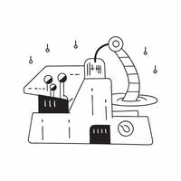 Flat AI Enhanced Manufacturing Background concept as A glossy background of a futuristic manufacturing facility with AI powered machinery and automated production lines The scene pure vector