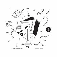 Flat AI in Financial Services concept as A glowing abstract digital art banner representing AI driven financial services The scene is filled with dynamic patterns and vibrant ligh pure vector