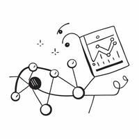 Flat AI Neural Network and Financial Graph concept as An abstract showing a neural network connected with a financial graph symbolizing the predictive power of AI in cost ma pure vector