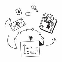 Flat AI Neural Network and Budget Frame concept as A border frame featuring AI neural network patterns connected with budget icons leaving the center as copy space The design high pure vector