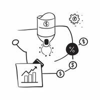 Flat AI Machine Learning and Cost Efficiency concept as An abstract featuring machine learning patterns combined with a cost efficiency icon symbolizing the optimization of pure vector