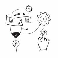 Flat AI Powered Automation Flow concept as A clean abstract depicting automation flow with gears and data streams The design is isolated on a white background repres pure vector