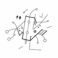 Flat AI Powered Algorithmic Flow concept as A clean abstract depicting algorithmic flow with geometric shapes and data patterns The design is isolated on a white bac pure vector