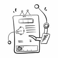 Flat AI Powered Human Machine Interface concept as A minimalistic abstract featuring elements of human machine interaction with digital interfaces and biometric patte pure vector