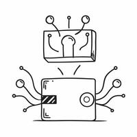 Flat AI Powered Quantum Circuit Frame concept as A border frame with quantum circuit patterns on the top and bottom edges providing ample copy space in the center The design repre pure vector