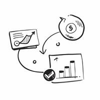 Flat AI Predictive Analytics with Cost Icon concept as A illustration showing predictive analytics symbols combined with a cost management icon representing the forward thin pure vector