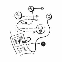 Flat AI Quantum Computing and Dollar Sign concept as An abstract showing quantum computing elements intertwined with a dollar sign representing the advanced application of A pure vector