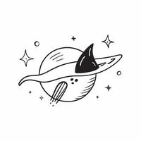 Flat Bat and Witchs Hat with Fly Text concept as An isolated featuring a bat and a witchs hat with the word Fly in a sleek modern font The elements are set against a white pure vector