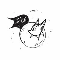 Flat Bat and Full Moon with Fear Text concept as An isolated featuring a bat flying across a full moon with the word Fear in a bold scary font The elements are set against pure vector