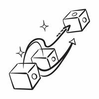 Flat Blockchain Nodes with Investment Arrow concept as A illustration of blockchain nodes connected to an upward investment arrow symbolizing the transformative impact of bl pure vector
