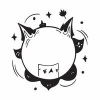 Flat Bat and Pumpkin Border with Fear Text concept as A dark and eerie border frame featuring bats and pumpkins at the edges with the word Fear in a bold scary font The design inc pure vector