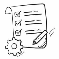 Flat Border frame with checklist and gear for Process and copy space concept as A border frame featuring a checklist and gear representing Process The design elements create a fun pure vector