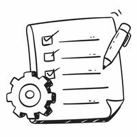 Flat Border frame with checklist and gear for Process and copy space concept as A border frame featuring a checklist and gear representing Process The design elements create a fun pure Set 2 vector