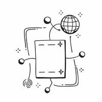 Flat Border frame with globe and connected nodes for Network and copy space concept as A border frame designed with a globe and connected nodes representing Network The elements f pure vector