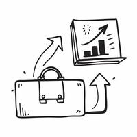 Flat Border frame with briefcase and chart for Growth and copy space concept as A border frame featuring a briefcase and chart representing Growth The design elements frame a cent pure vector