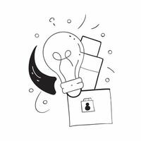 Flat Border frame with light bulb and puzzle pieces for Innovation and copy space concept as A border frame featuring a light bulb and puzzle pieces representing Innovation The de pure vector