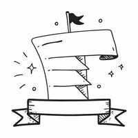 Flat Border frame with ladder and flag for Success and copy space concept as A border frame featuring a ladder leading to a flag representing Success The design elements frame a c pure vector