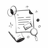Flat Border frame with magnifying glass and document for Review and copy space concept as A border frame designed with a magnifying glass and document representing Review The elem pure vector