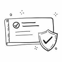 Flat Border frame with shield and tick mark for Security and copy space concept as A border frame designed with a shield and tick mark representing Security The elements frame a s pure vector