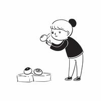 Flat Candid Child Picking Out a Pumpkin concept as A candid shot of a child carefully choosing a pumpkin at a farm The scene captures the excitement and decision making process pe pure vector