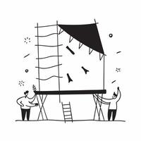 Flat Candid Dussehra Pandal Construction concept as A candid shot of workers constructing a Dussehra pandal with scaffolding and decorations in progress The image highlights the p pure vector